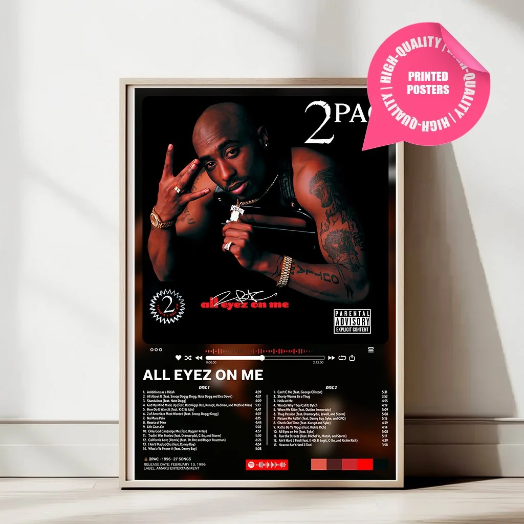 2Pac “All Eyez On Me” Album Poster – High-Quality Satin Print